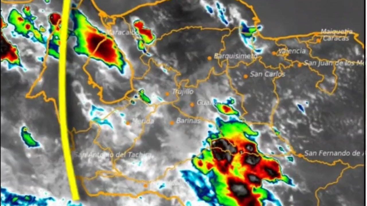 INAMEH advierte sobre lluvias con descargas eléctricas en varios estados de Venezuela